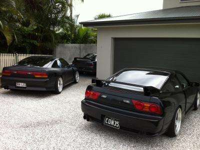 my two mates 180sx and my gtr in the back.